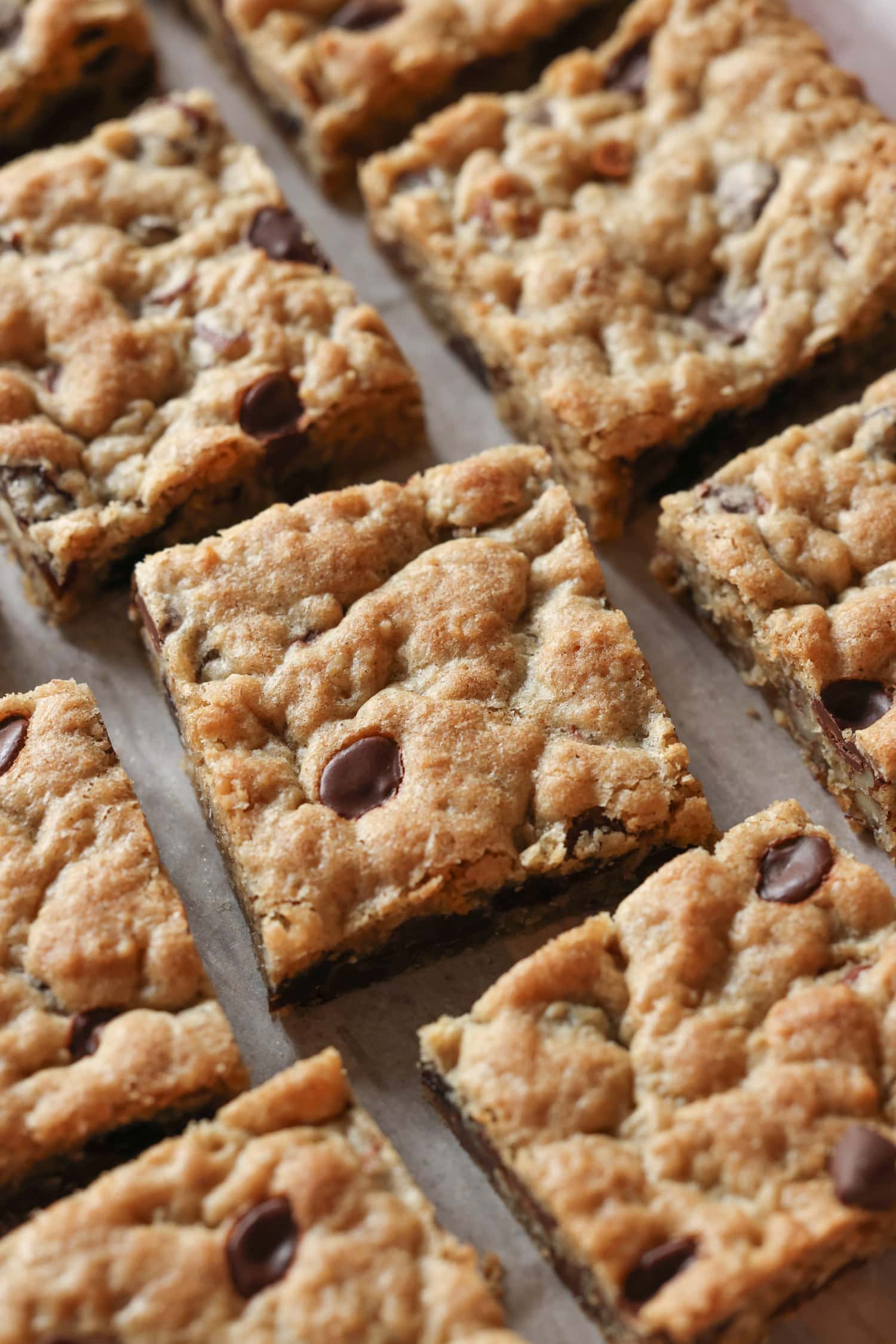 barra de galletas cortada en un cuadrado