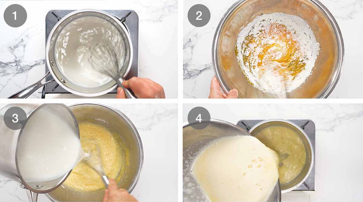 Cómo hacer pastel de crema pastelera de chocolate