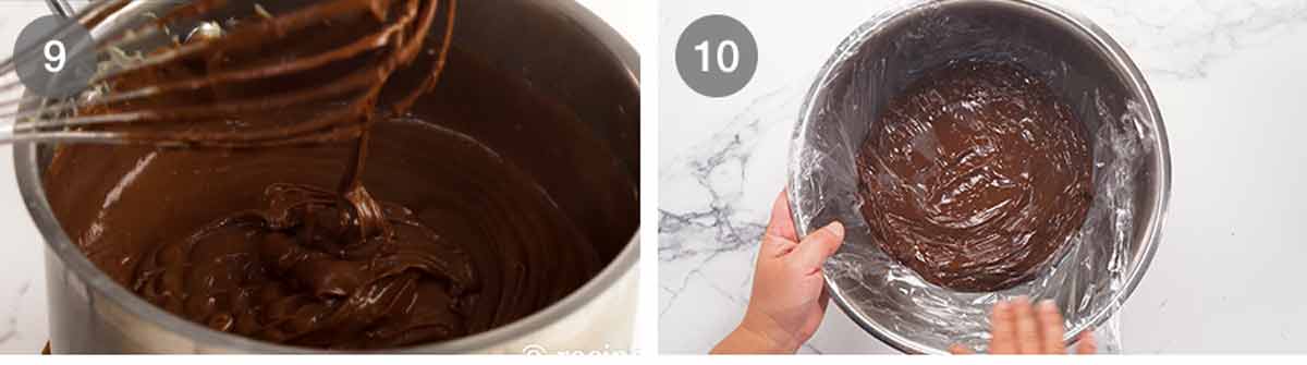 Cómo hacer pastel de crema pastelera de chocolate