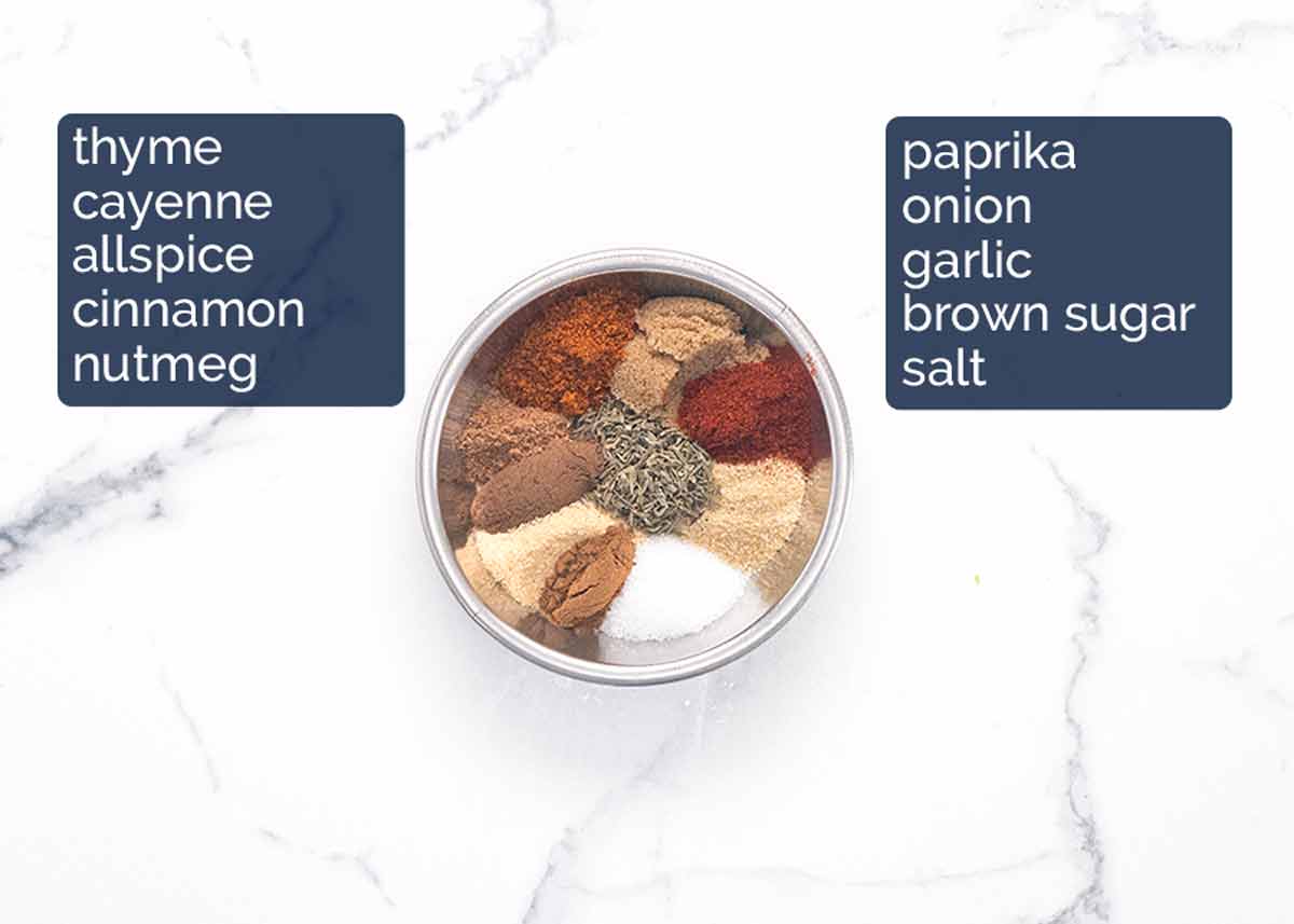 Ingredientes del condimento Jerk
