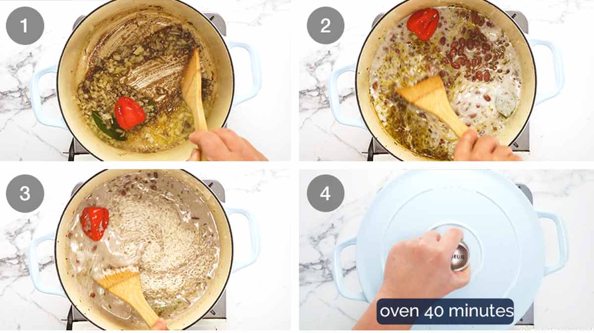 Cómo hacer arroz con coco jamaicano y guisantes (frijoles)