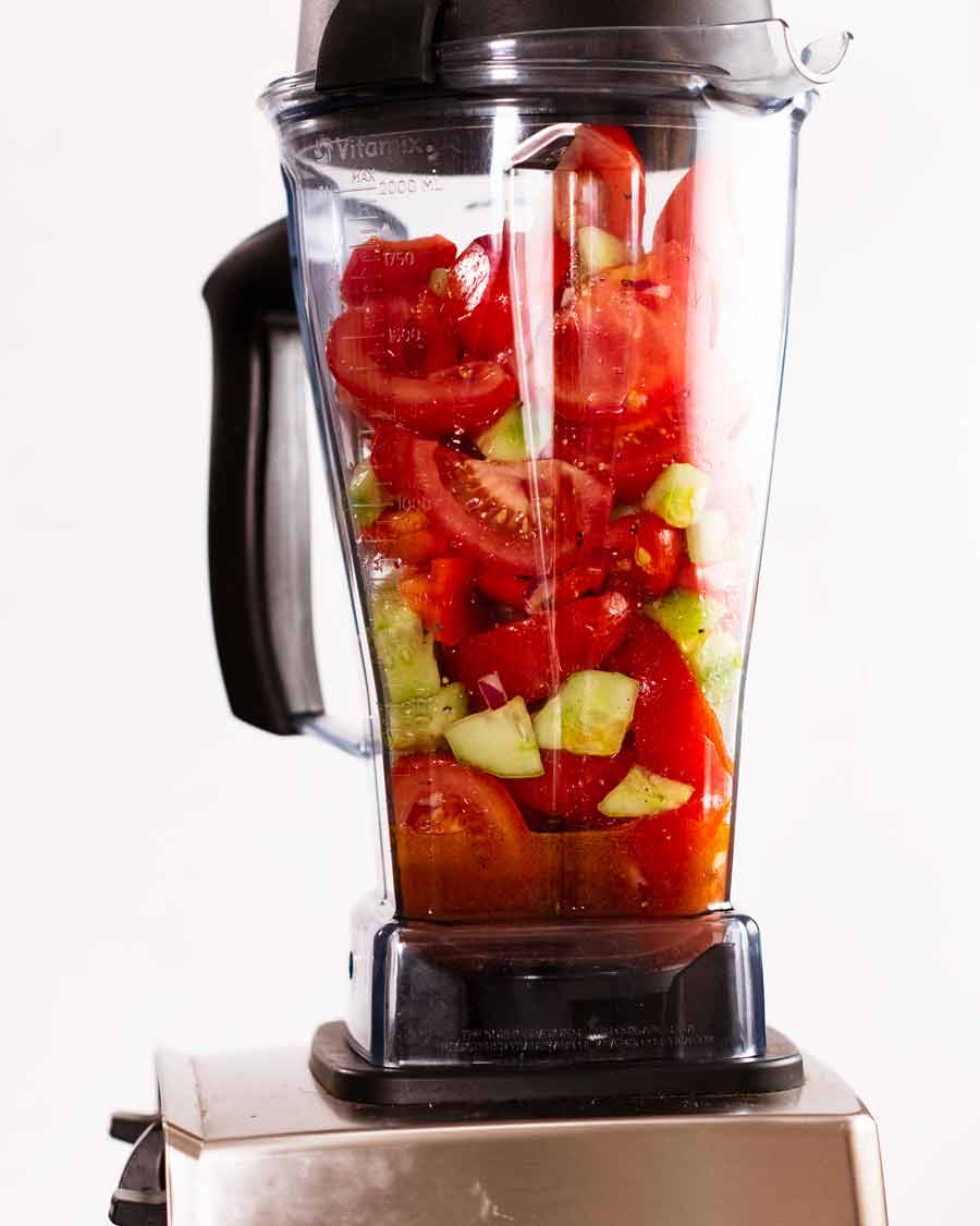 Listo para hacer puré de gazpacho
