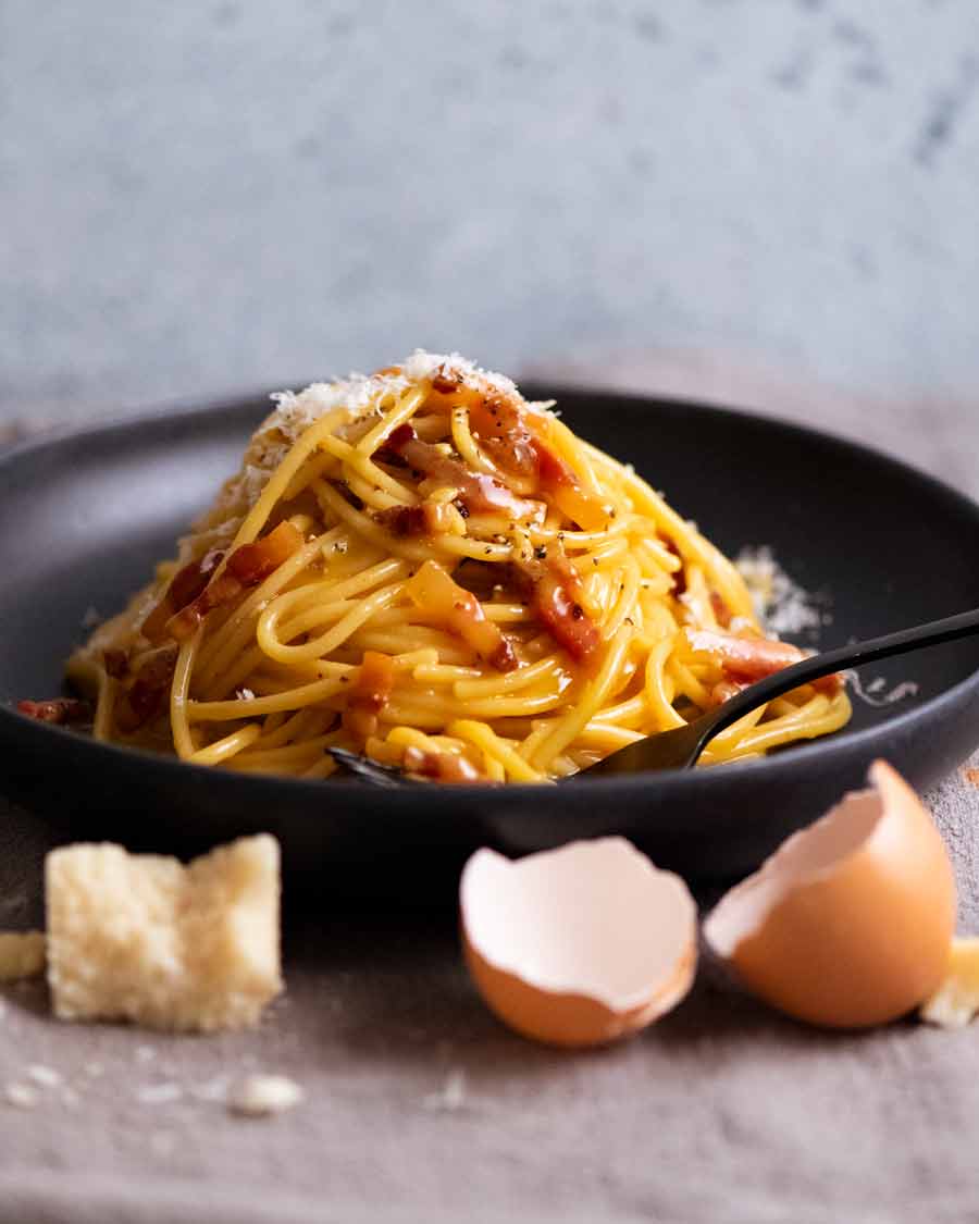 Carbonara lista para comer