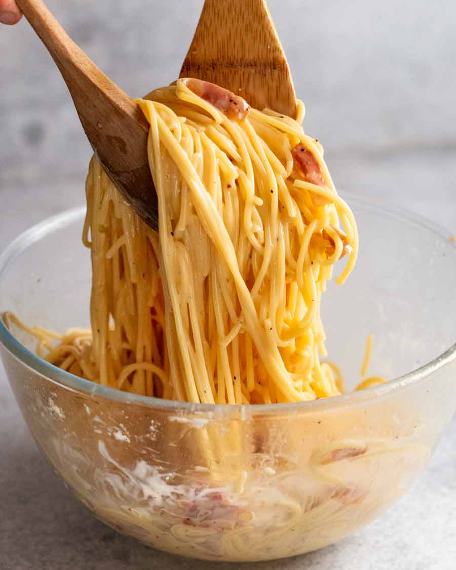 Carbonara servida