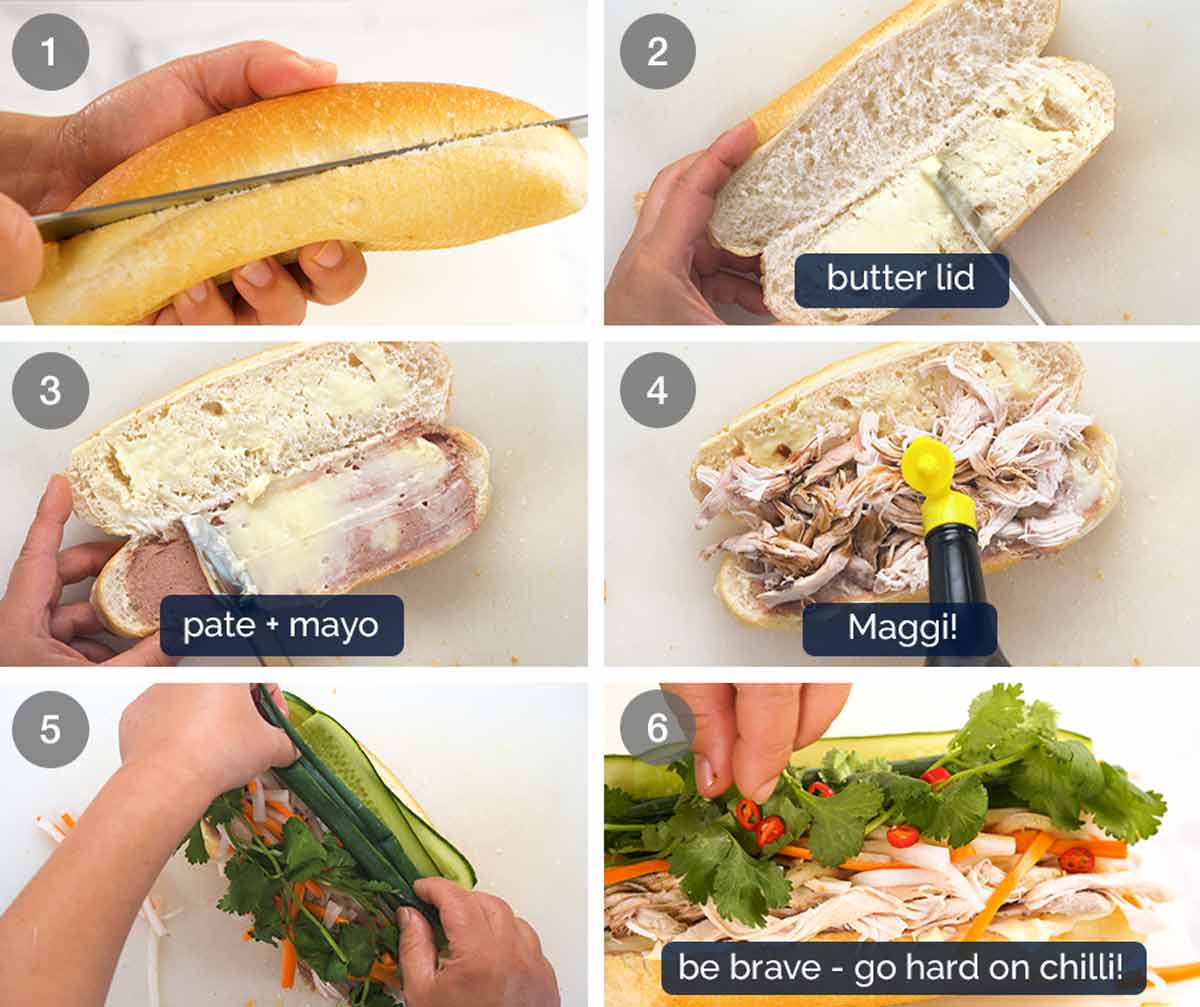 Cómo hacer pollo banh mi
