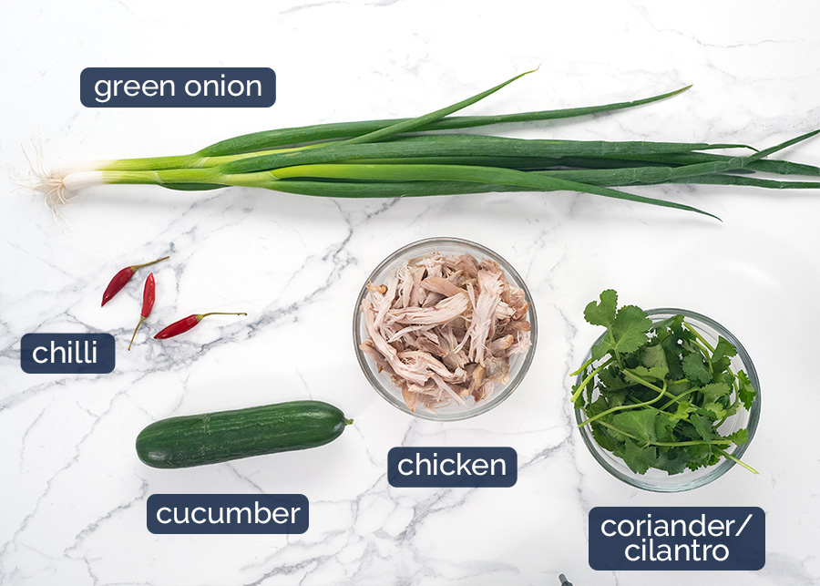 Ingredientes del pollo Banh Mi