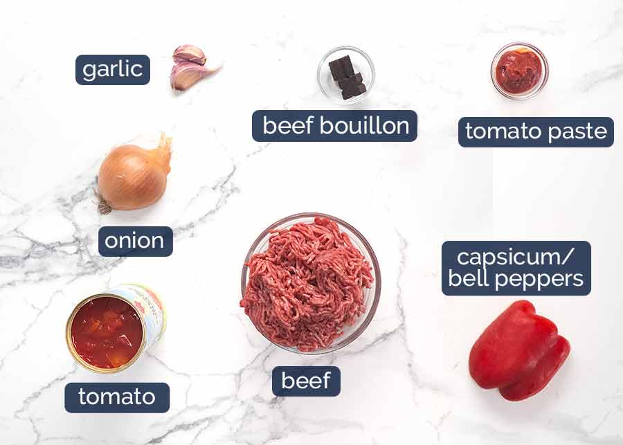 Ingredientes en perros chili