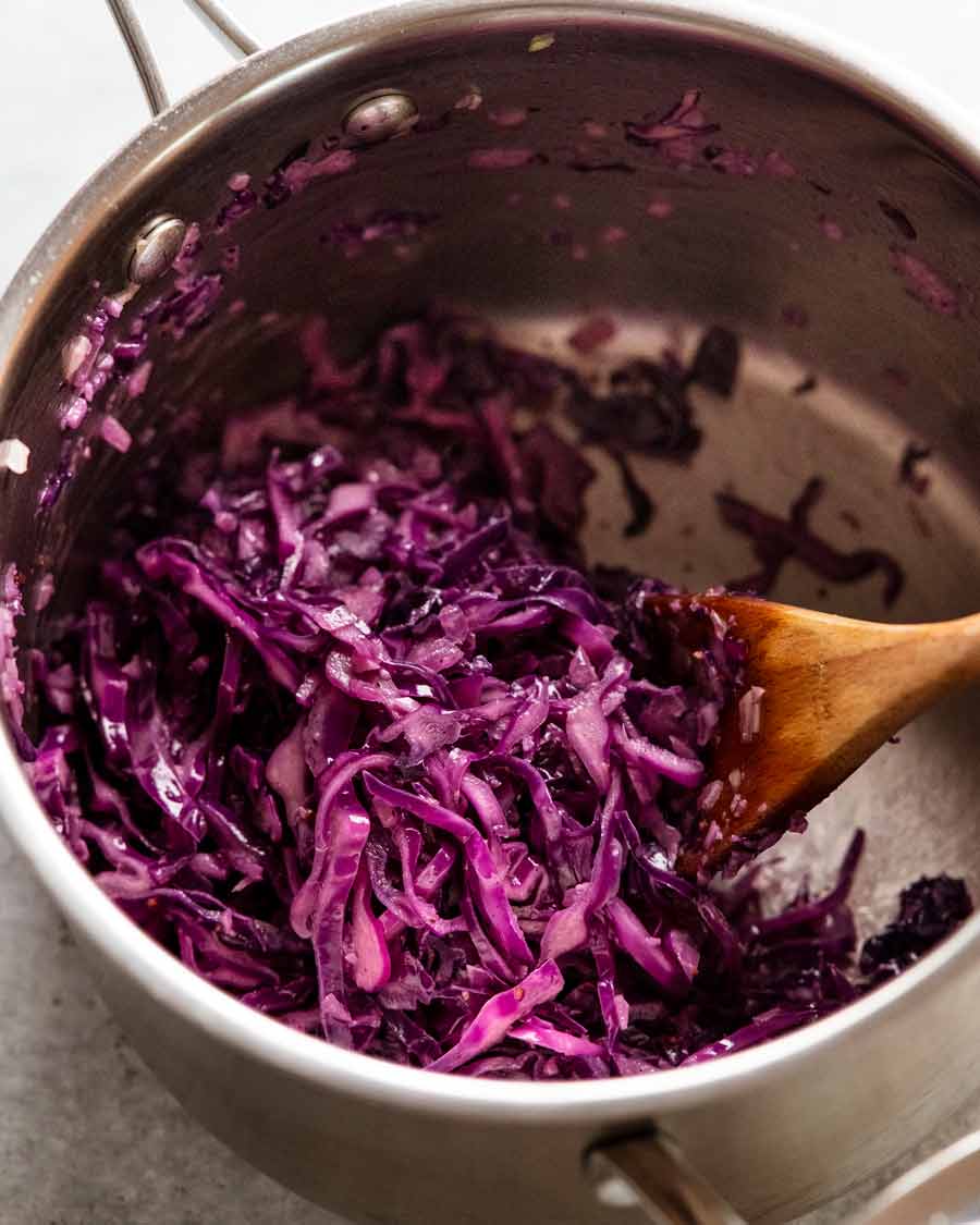 Repollo rojo en bote para Arroz Morado