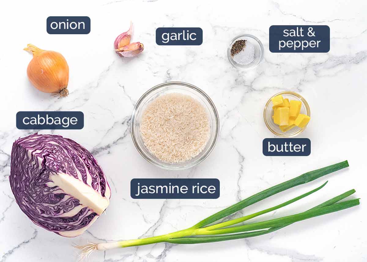 Ingredientes del arroz morado