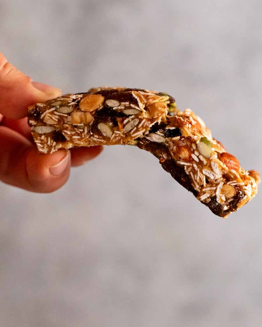 ¡Prueba de masticar!  Barras de muesli (barras de granola)