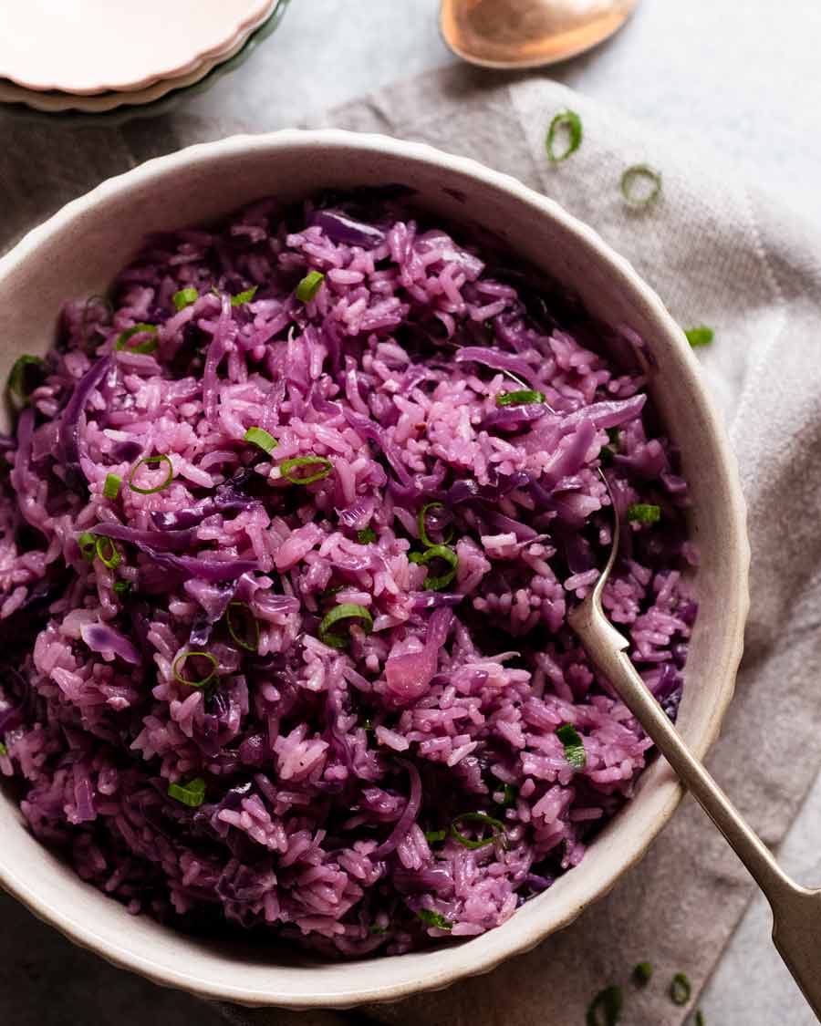 Fotografía aérea de arroz morado