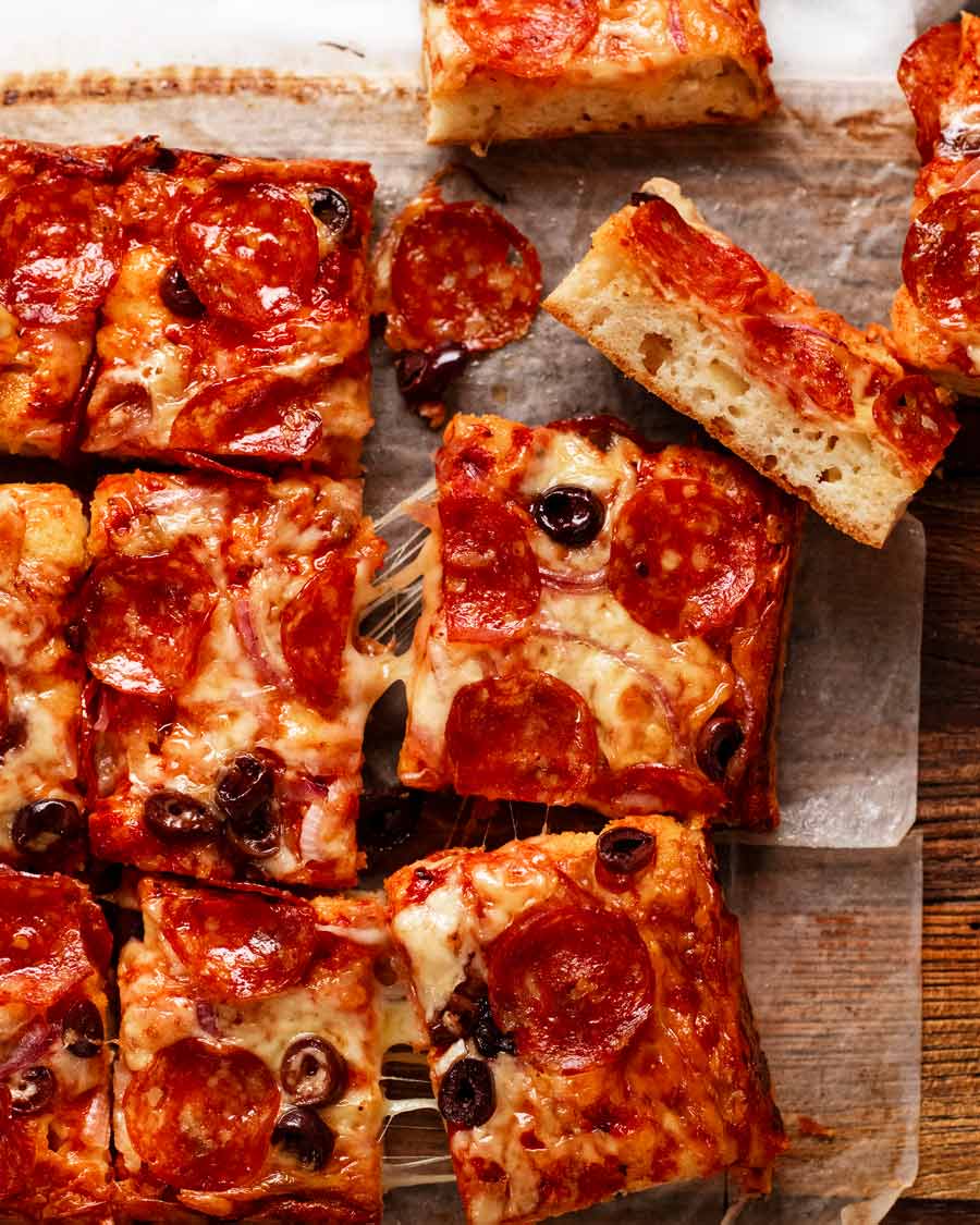 Fotografía aérea de rebanadas de pan de pizza Easy