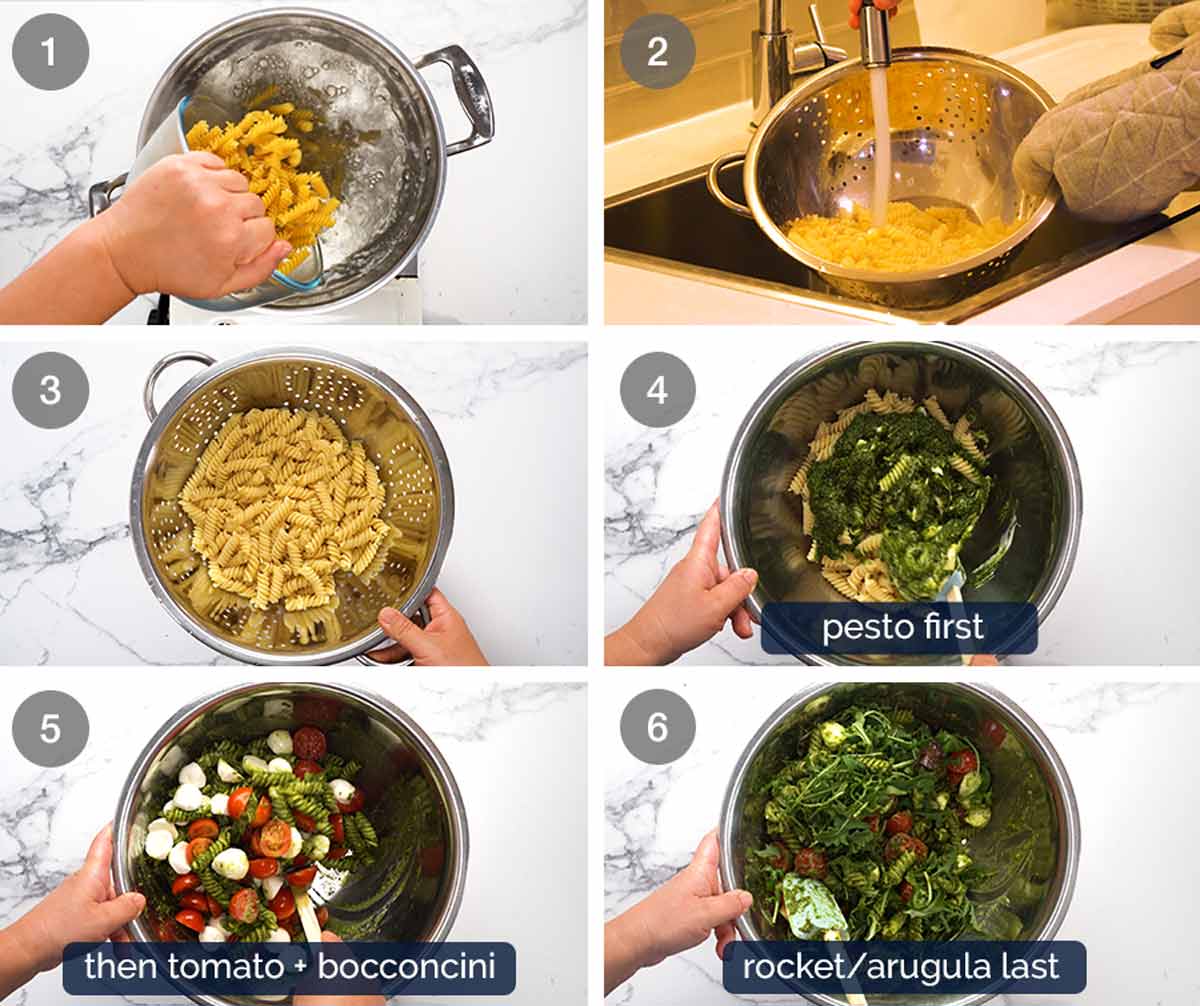 Cómo hacer ensalada de pasta al pesto