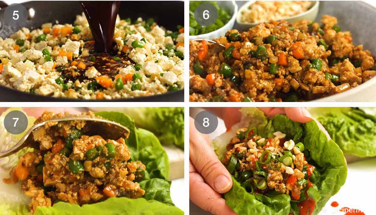 Cómo hacer wraps vegetarianos de lechuga - san choy bow