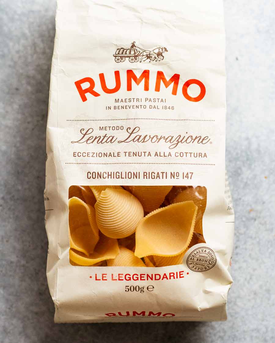 Conchas de pasta jumbo (conchiglioni)