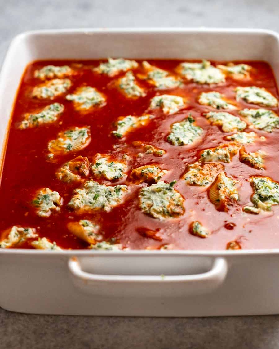 Cómo hacer conchas rellenas de ricotta y espinacas