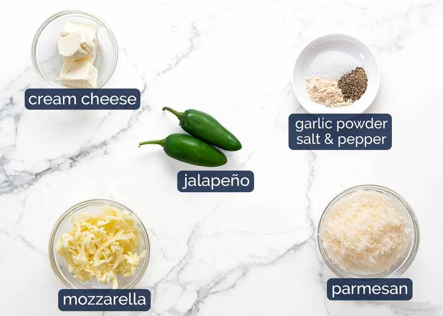 Ingredientes en pollo relleno de jalapeño popper