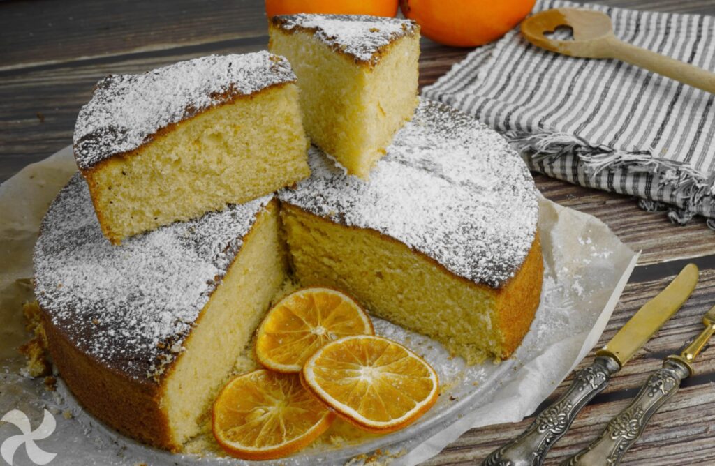 Bizcocho sin gluten de naranja y harina de arroz