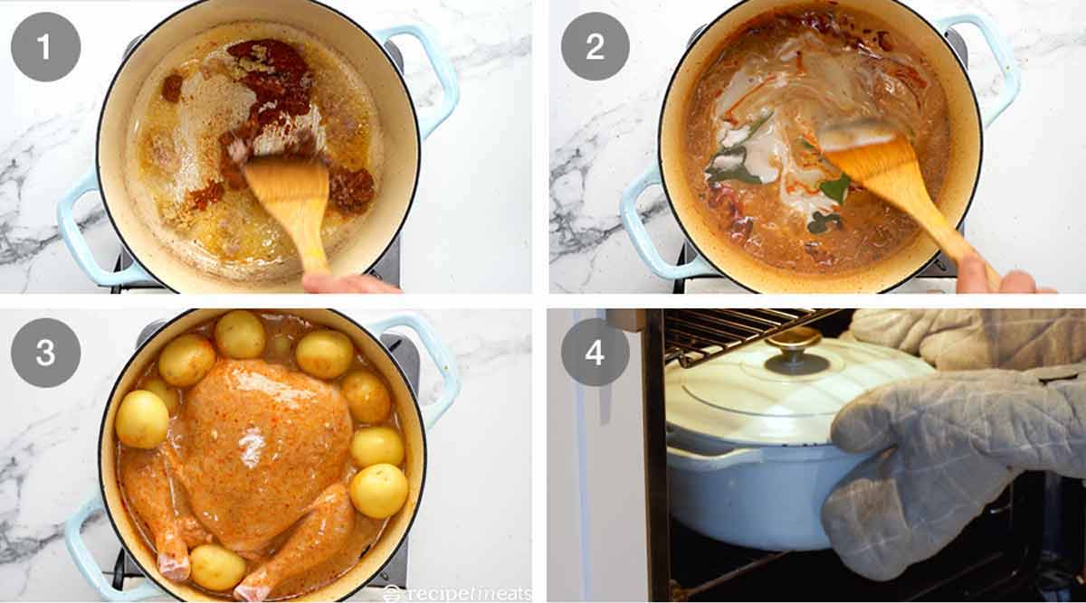 Cómo hacer pollo asado al curry rojo tailandés