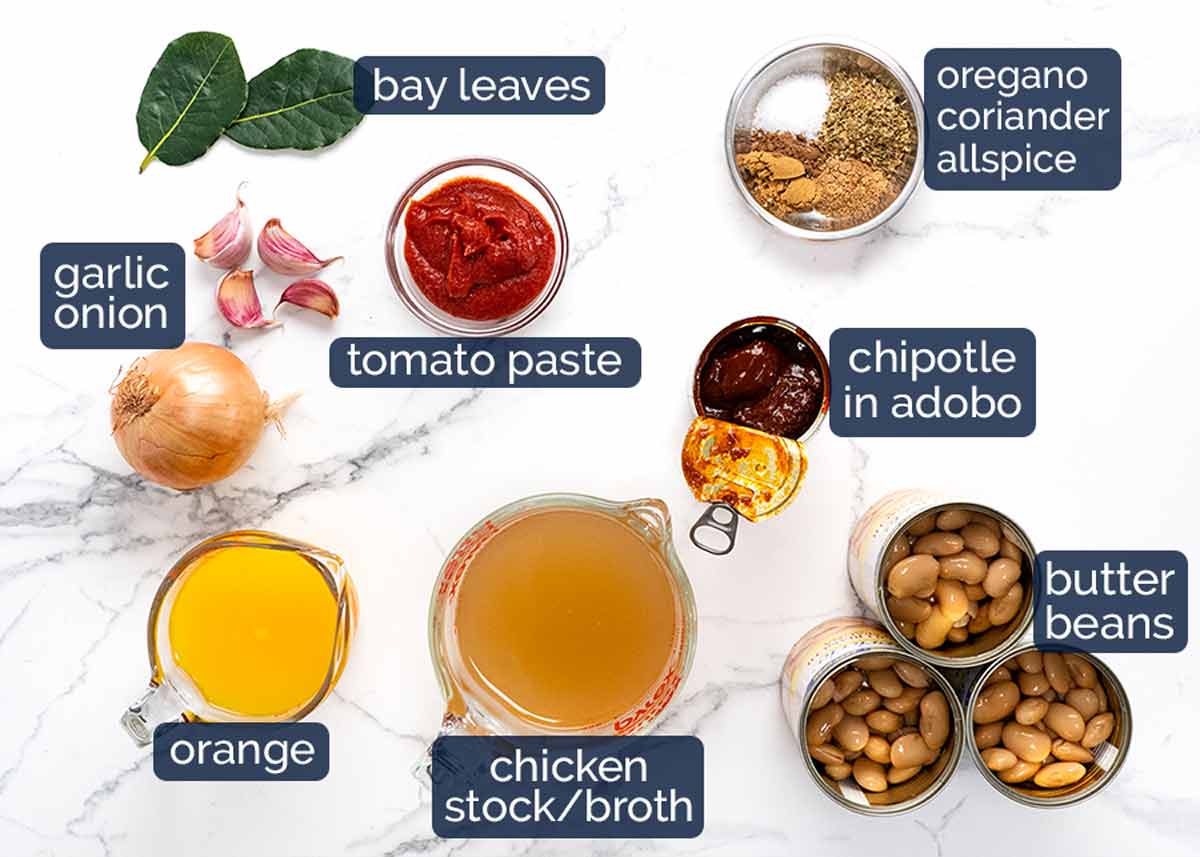 Ingredientes en Chipotle Mexicano Cerdo y Frijoles