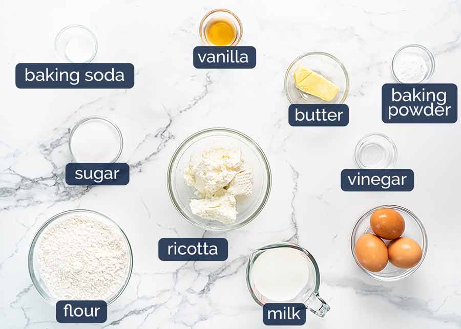 Ingredientes de las tortitas de ricota