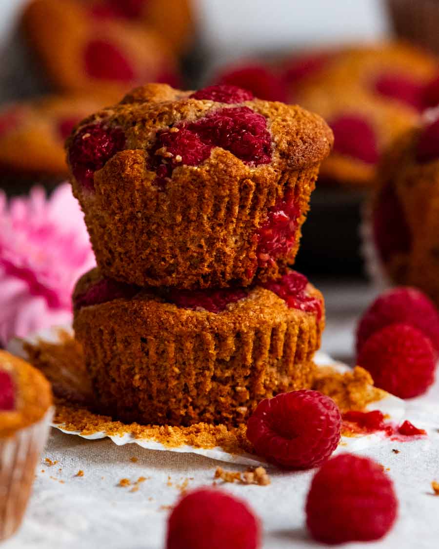 Primer plano de muffins de desayuno Up-and-go