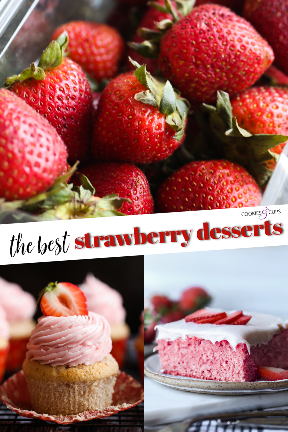 ¡Aproveche al máximo su recorrido de fresas de temporada con recetas de fresas de verano! Estos son los mejores postres y golosinas de fresa para probar. Postre de fresa imagen de pinterest