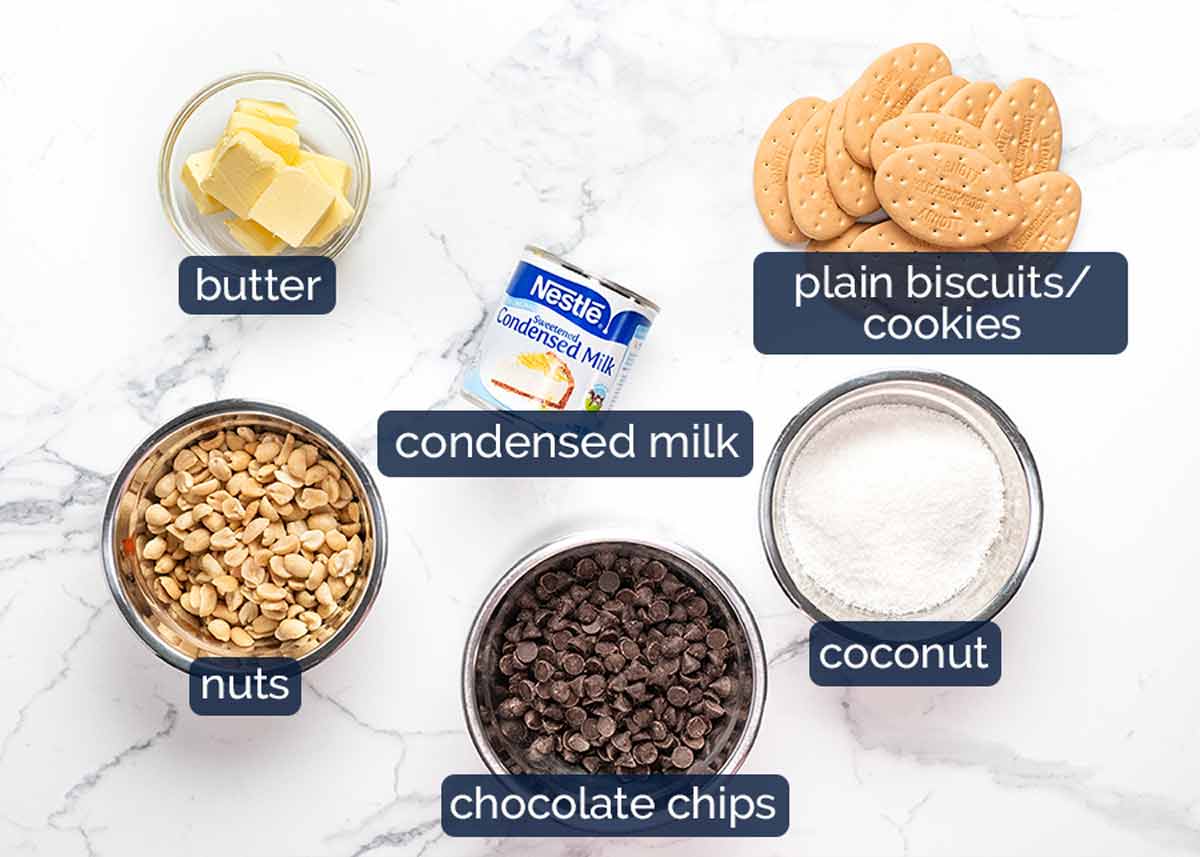 Ingredientes de las barritas de chocolate con nueces No Bowl