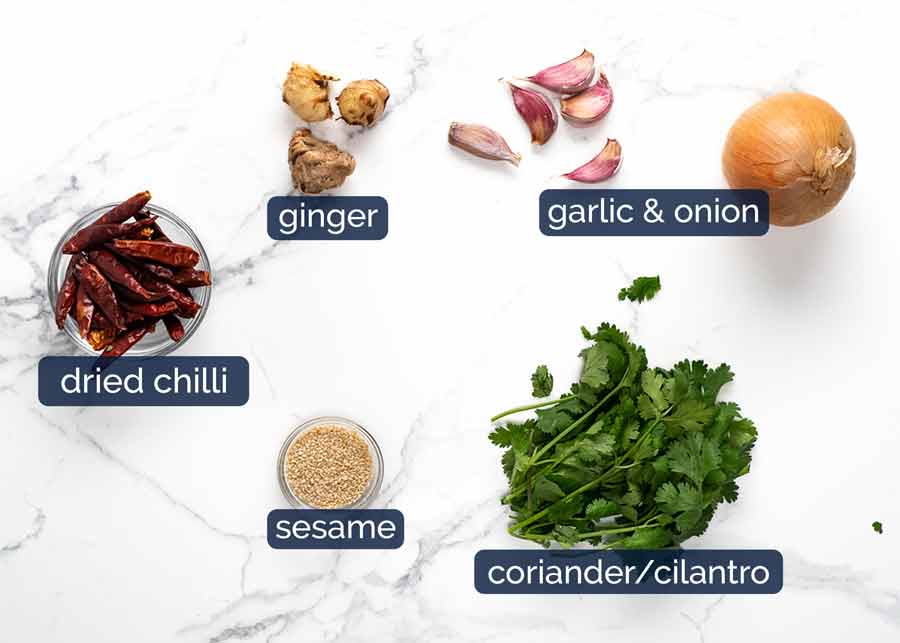 Ingredientes salteados de cordero con comino de Xinjiang