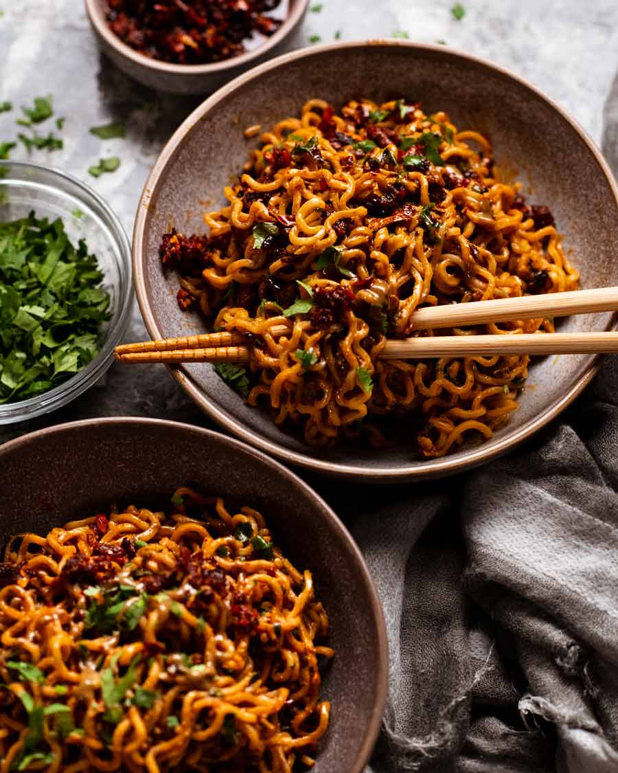 Fideos crujientes de chile