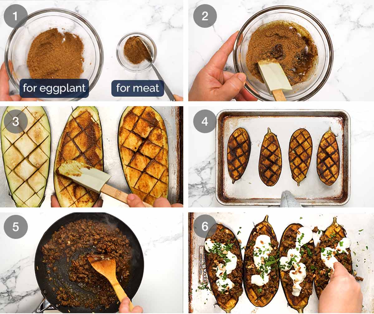 Cómo hacer berenjenas rellenas marroquíes - ternera o cordero especiado