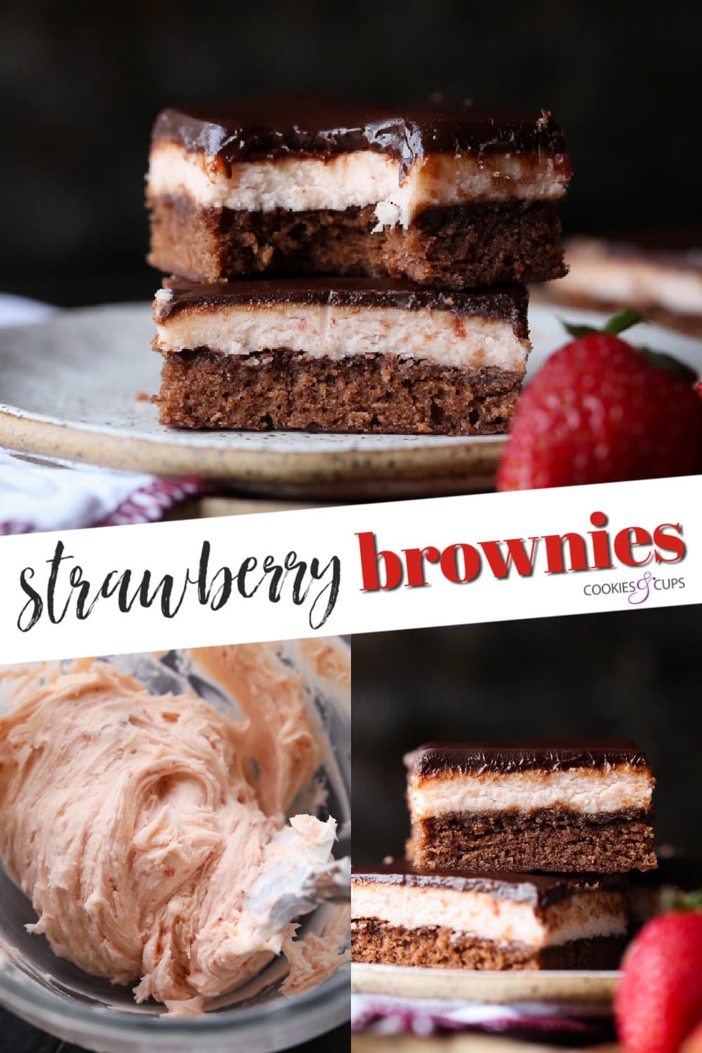 Brownies De Fresa Imagen De Pinterest