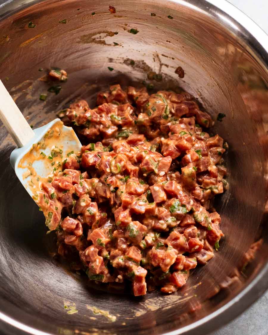 Topping de atún picante para Arroz crujiente de atún picante