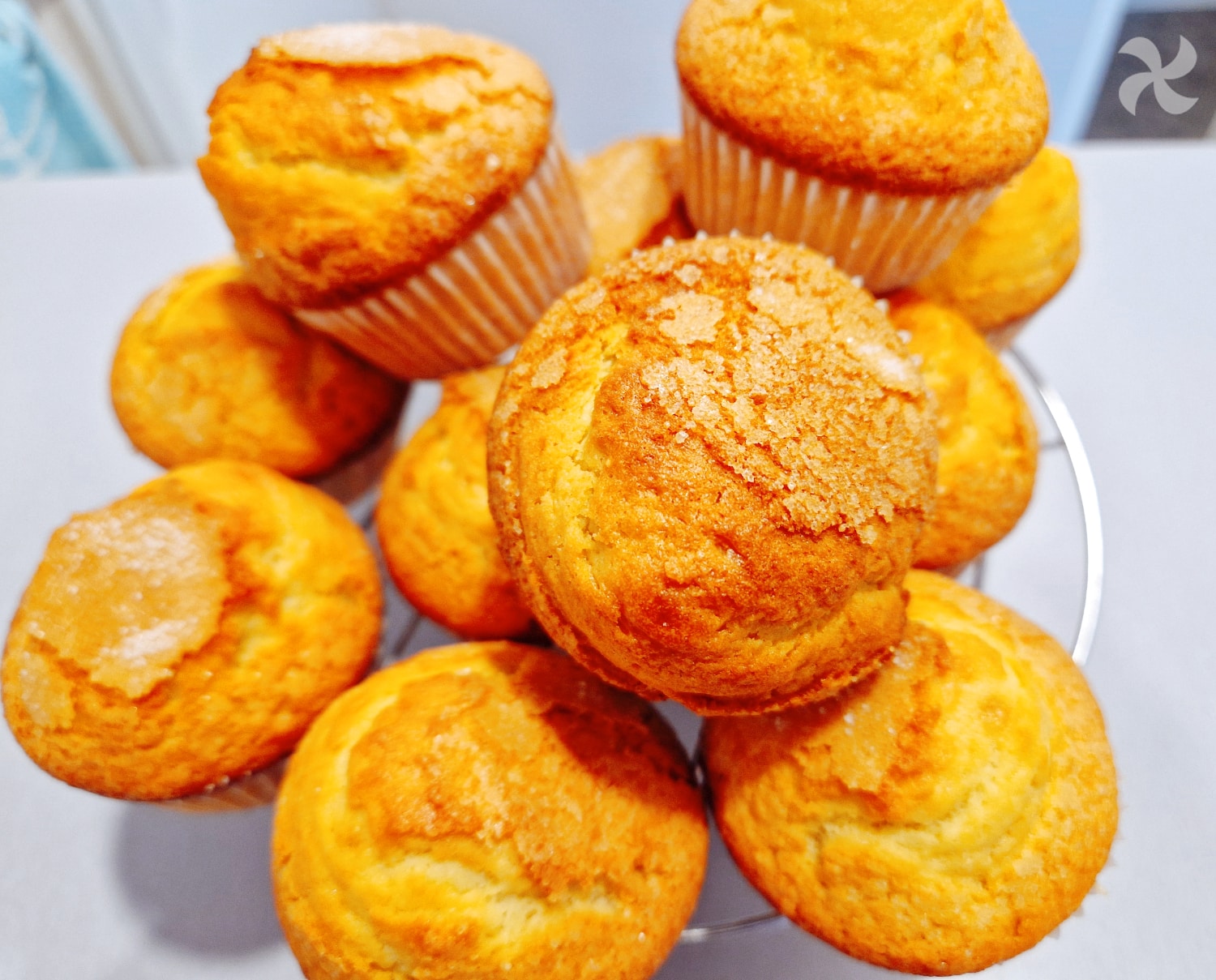 Magdalenas de naranja con aceite de oliva y miel