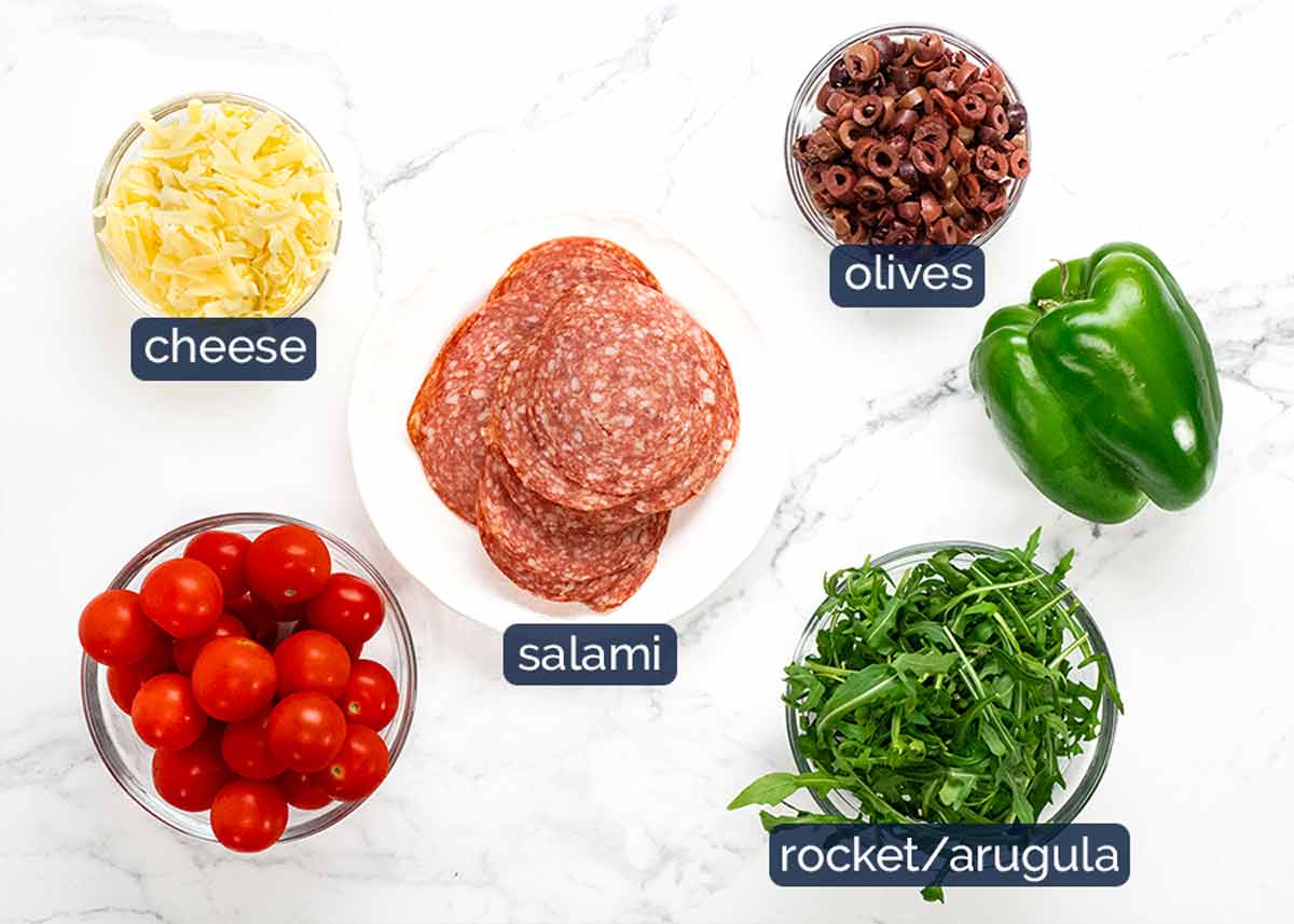 Ingredientes en ensalada italiana risoni / orzo