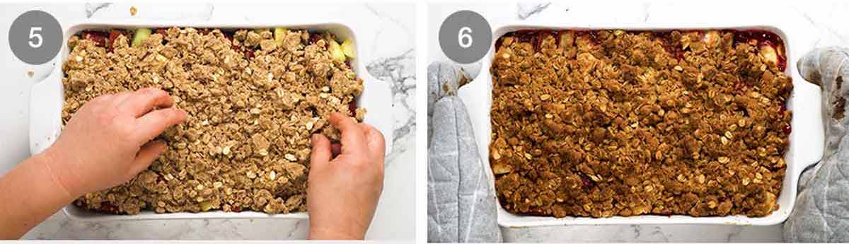 Cómo hacer crumble de ruibarbo con manzana