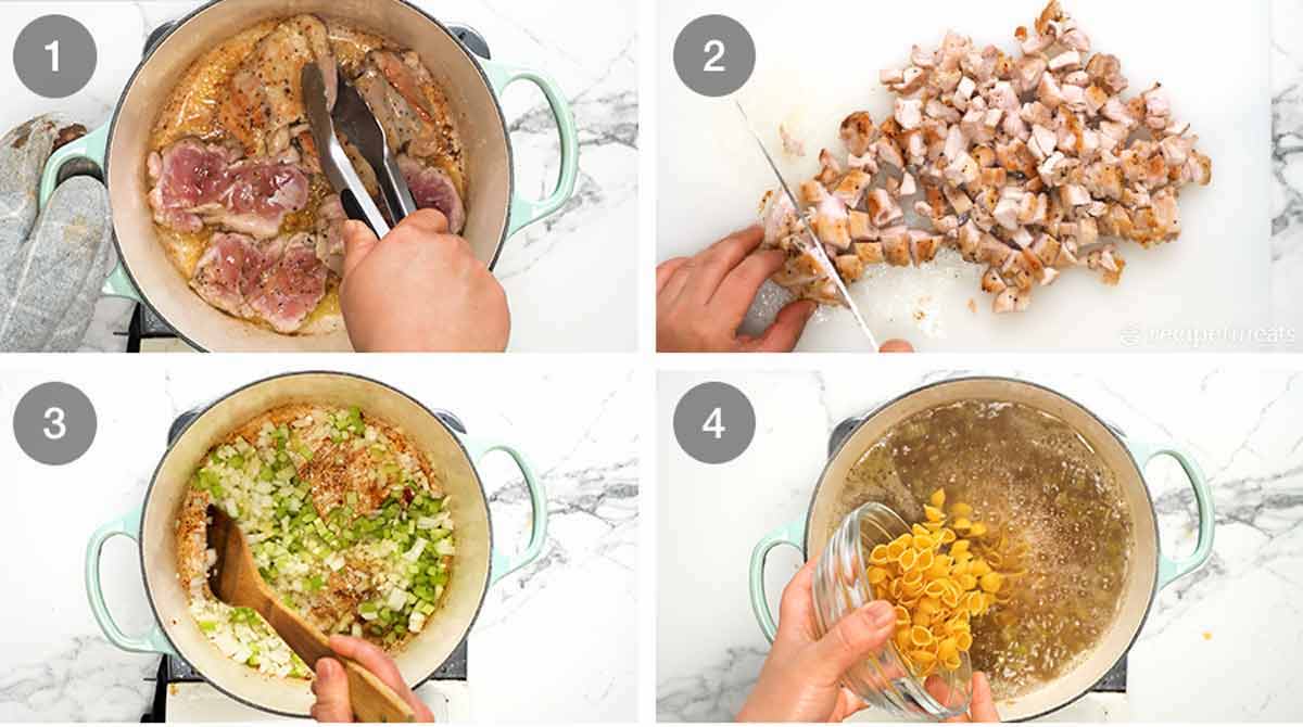 Cómo hacer sopa cremosa de pollo toscano