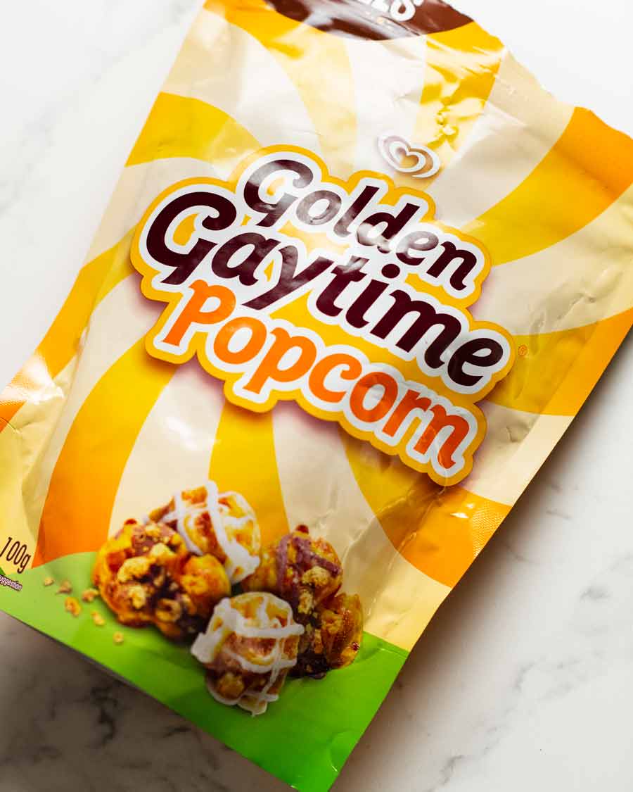 Palomitas de maíz Golden Gaytime compradas en la tienda