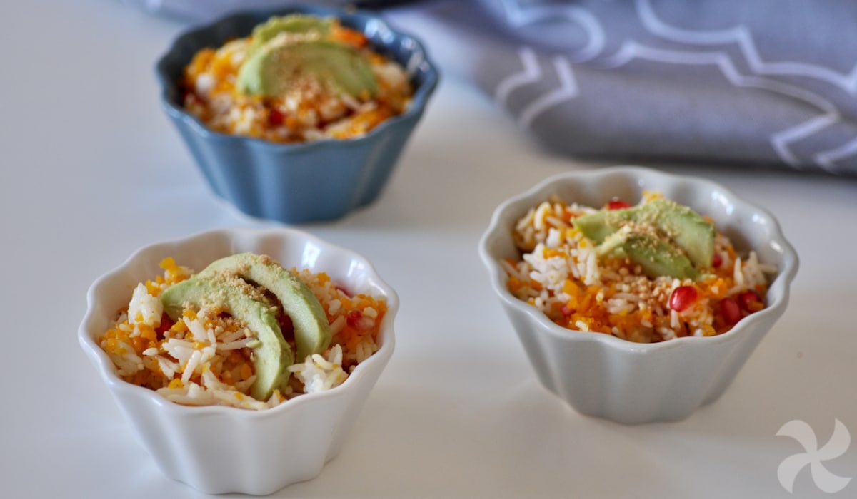 Ensalada de calabaza asada y arroz basmati
