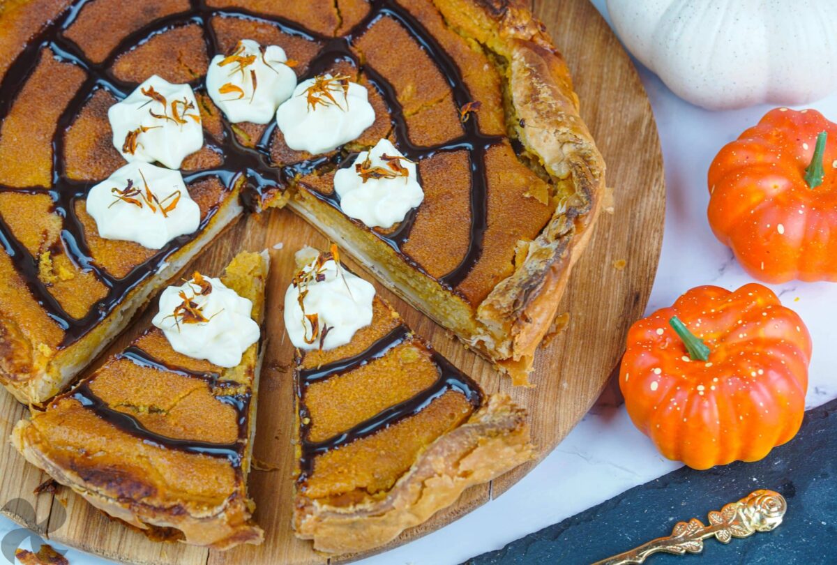 Pastel de Calabaza y hojaldre con temática Halloween