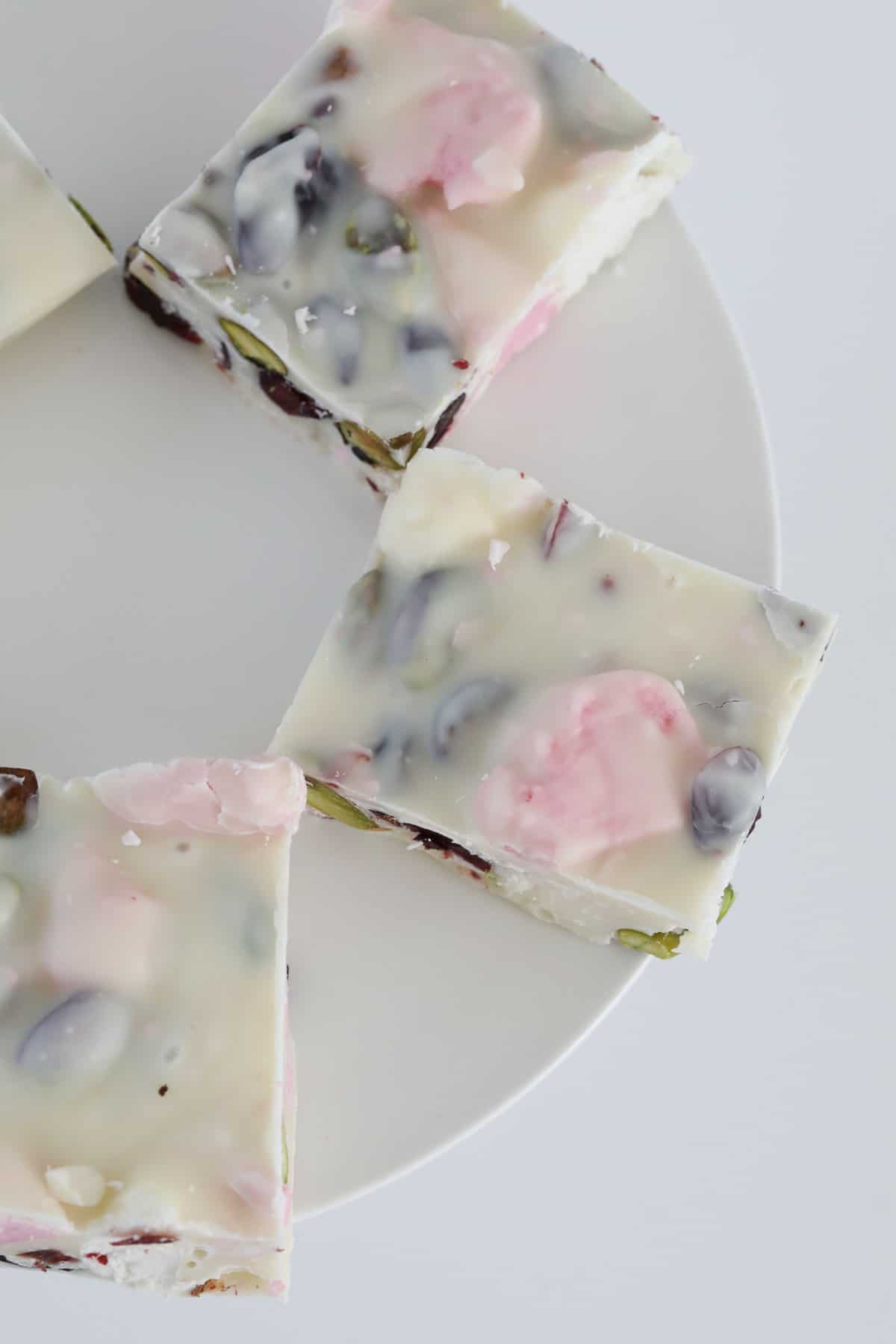 An overhead shot of rocky road.