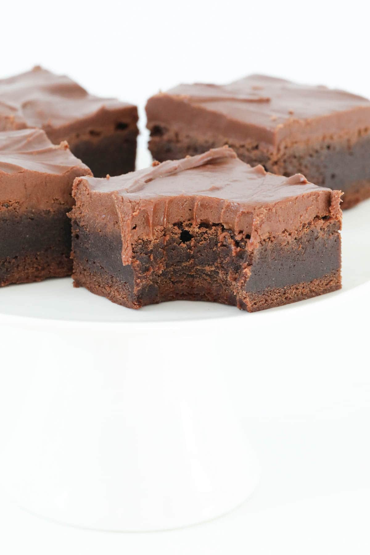 A half eaten fudgy brownie.