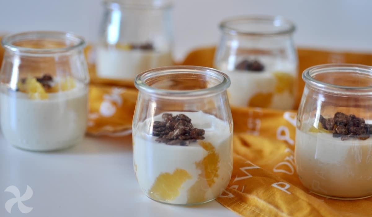 Postre de naranja, yogur y mascarpone