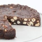 A rich panforte cut into pieces.