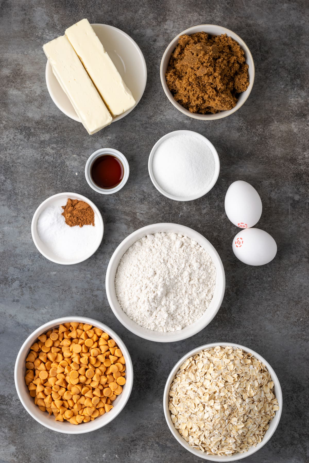 Soft and chewy oatmeal butterscotch cookies are rich and buttery, filled with tender oats, butterscotch morsels, and sweet cinnamon spice. Ingredients for oatmeal butterscotch cookies.