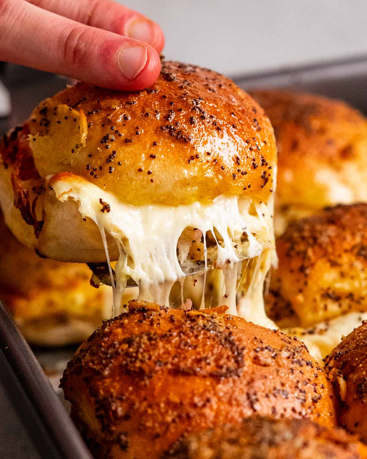 Serving Hot Ham and Cheese Sliders