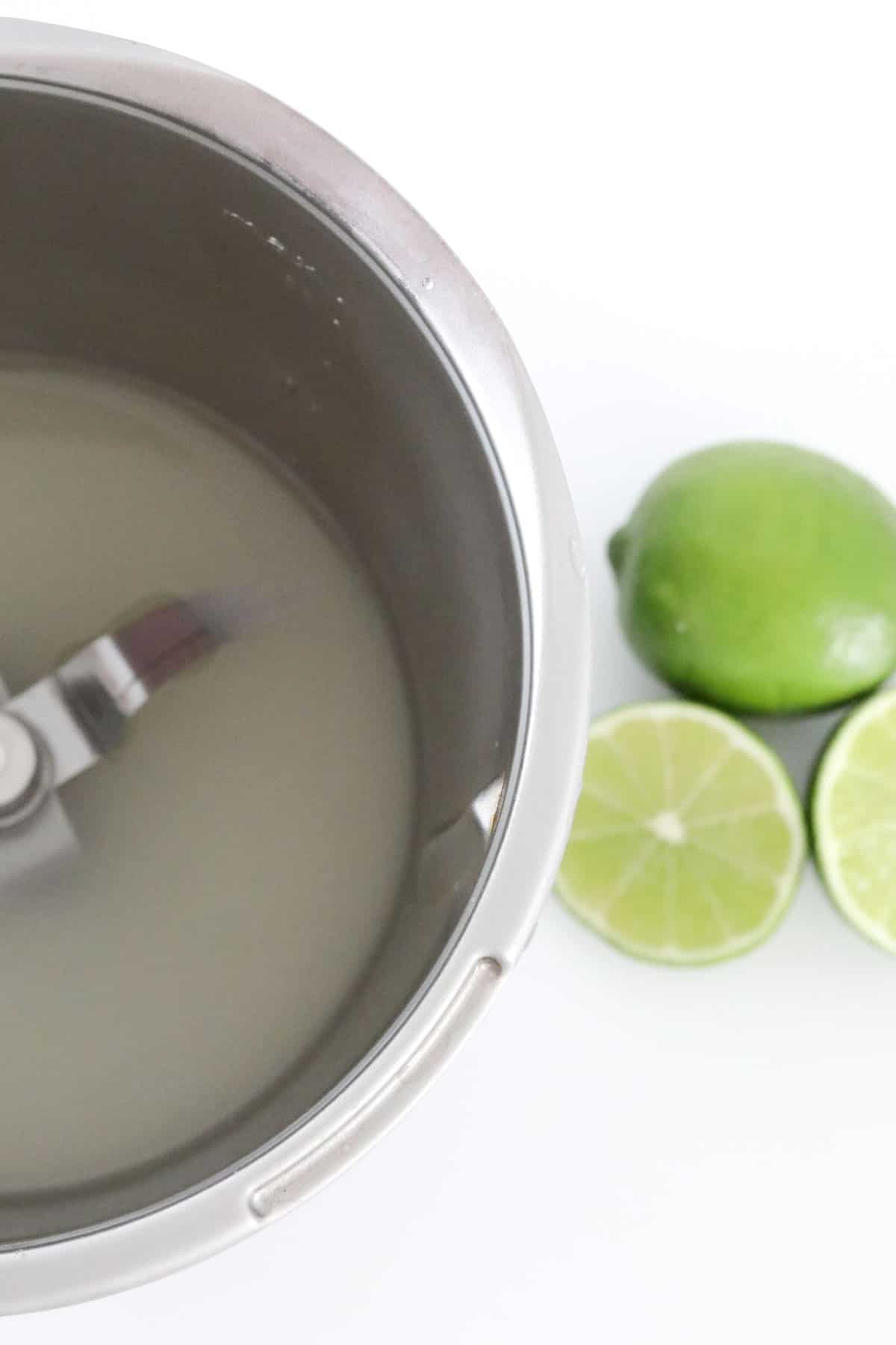 Lime cocktail mixture in a Thermomix.
