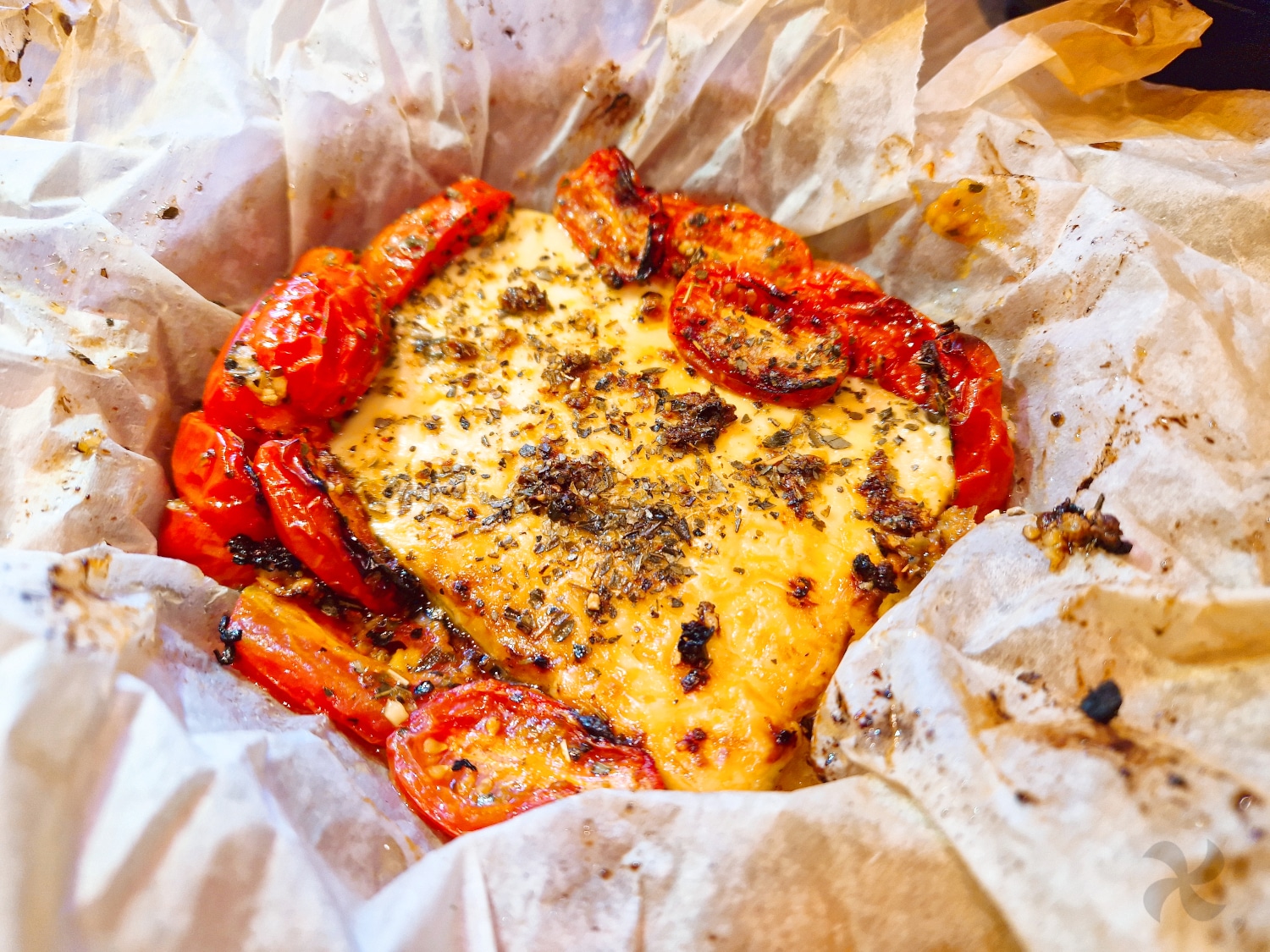Untable de feta y cherrys en airfryer