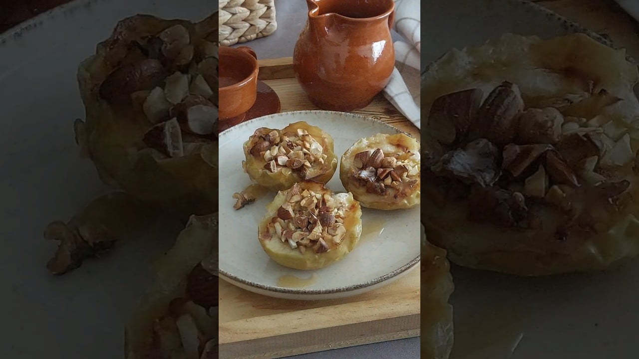 Manzanas Asadas Rellenas De Frutos Secos En Freidora De Aire