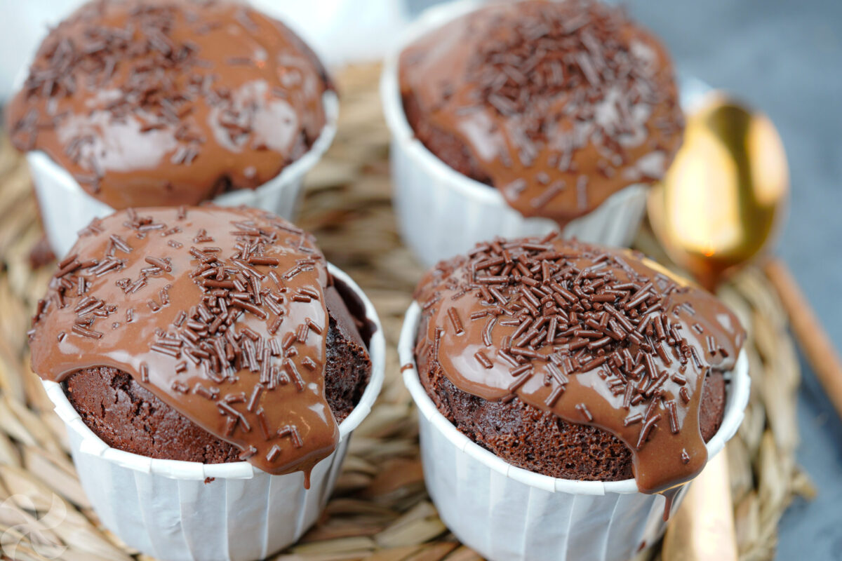 Magdalenas de chocolate triple sabor